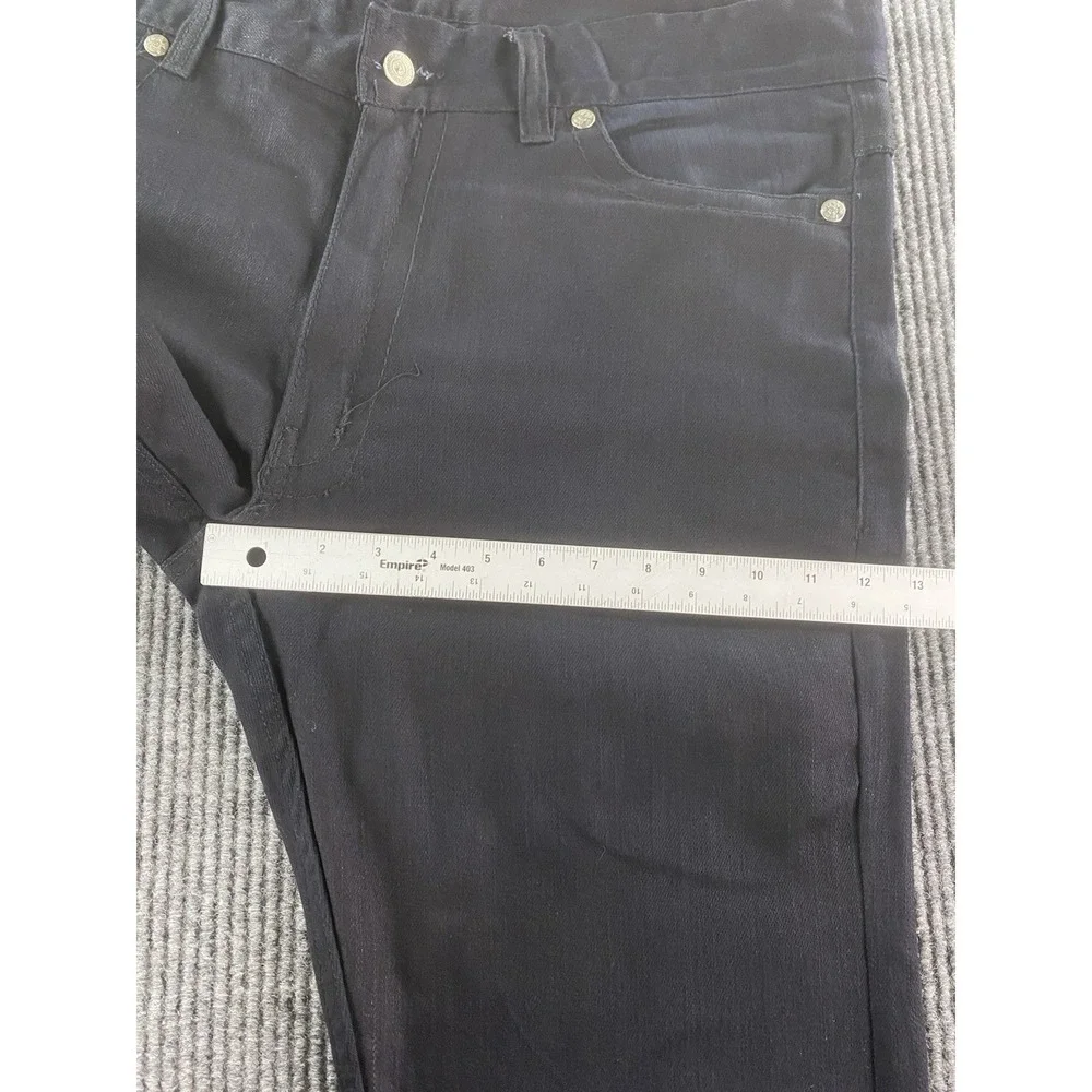 True Religion Jeans Mens 36x33 Black Denim Surf Designer Back Flap Premium USA